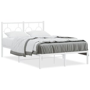 vidaXL Cadre de lit métal sans matelas et tête de lit blanc 120x190 cm