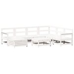 vidaXL Salon de jardin 8 Pièces blanc bois de pin massif