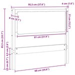 vidaXL Tête de lit Autre Marron 90 cm Bois massif en pin
