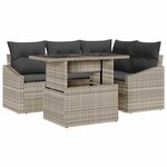 vidaXL Ensemble de canapé de jardin 5 Pièces Gris clair 100 x 55 x 73 cm