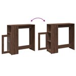 vidaXL Table de bar avec étagères chêne marron bois d'ingénierie