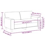 vidaXL Canapé à 2 places Gris 120 cm Similicuir