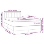 vidaXL Sommier à lattes de lit matelas et LED taupe 120x190 cm tissu