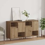 vidaXL Buffets 2 Pièces chêne artisanal 120 x 35 x 70 cm