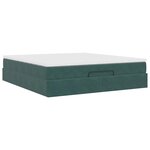 VidaXL Cadre de lit ottoman avec matelas vert foncé 180x200 cm velours