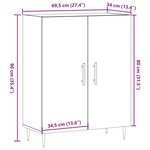 vidaXL Buffet vieux bois 69 5x34x90 cm bois d'ingénierie