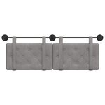 vidaXL Tête de lit suspendue Gris clair Velours