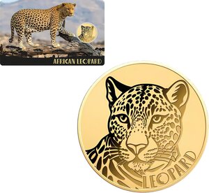 Pièce de monnaie en Or 3000 Francs g 0.031 (1/1000 oz) Millésime Gold Gift AFRICAN LEOPARD 1/1000