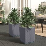 vidaXL Jardinières 2 Pièces gris foncé 30x30x37 cm polypropylène