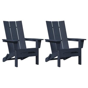 vidaXL Chaise de jardin 2 pc Bleu marine Polyéthylène