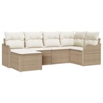 vidaXL Ensemble de canapé de jardin 6 Pièces Beige Poly rotin