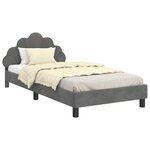 vidaXL Cadre de lit pour enfants avec tête de lit Gris foncé Velours