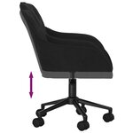 Chaise fauteuil siège pivotante de bureau informatique étude velours noir 02_0024169