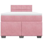 vidaXL Sommier à lattes de lit avec matelas rose 120x190 cm velours