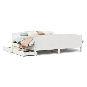 vidaXL Cadre de lit sans matelas blanc 160x200 cm bois de pin massif