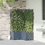 vidaXL Pots de jardin Gris clair 80 x 80 x 142 cm Acier