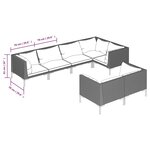 vidaXL Salon de jardin 7 Pièces avec coussins Résine tressée Gris foncé