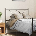 vidaXL Tête de lit de remplacement métal noir 90 cm