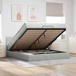 VidaXL Cadre de lit ottoman avec matelas gris clair 200x200 cm velours