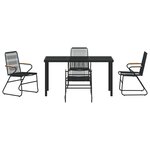 vidaXL Ensemble de salle à manger de jardin 5 pièces Noir Rotin PVC