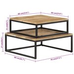 vidaXL Tables gigognes 2 Pièces Bois solide de manguier