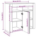 vidaXL Buffet avec lumières LED chêne sonoma 80x35x75 cm