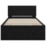 vidaXL Cadre de lit Chêne noir 75 x 190 cm Bois d'ingénierie