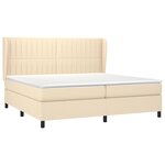 vidaXL Sommier à lattes de lit avec matelas Crème 200x200 cm Tissu