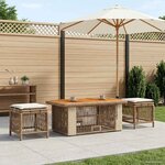 vidaXL Ensemble de salle à manger pour jardin 4 Pièces Beige et crème