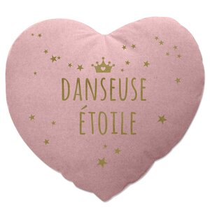 Coussin 37x40 cm Coton Métallisé Danseuse Coeur