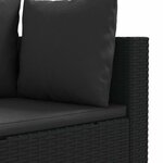vidaXL Salon de jardin 5 Pièces avec coussins noir résine tressée