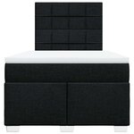 vidaXL Sommier à lattes de lit avec matelas Noir 120x200 cm Tissu