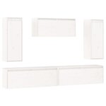 vidaXL Meubles TV 5 Pièces Blanc Bois massif de pin