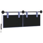 vidaXL Tête de lit suspendue Avec lumière LED Bleu denim Tissu