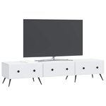 vidaXL Meuble TV Blanc 147 x 34 5 x 30 cm Bois d'ingénierie