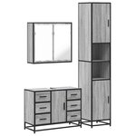vidaXL Ensemble de meubles de salle de bain 3 Pièces Sonoma gris