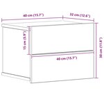 vidaXL Cabinet de chevet avec tiroir 2 Pièces Chêne noir 40 x 30 x 30 cm