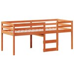 vidaXL Lit haut sans matelas cire marron 80x200 cm bois de pin massif