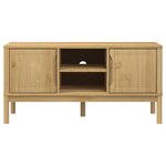 vidaXL Meuble TV FLORO cire marron 114x43x55 cm bois massif de pin
