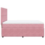 vidaXL Sommier à lattes de lit avec matelas Rose 140x190 cm Velours