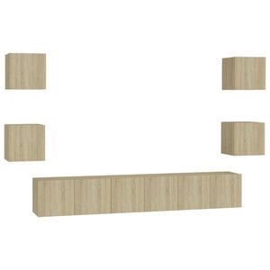 vidaXL Ensemble de meubles TV 7 Pièces Chêne sonoma Bois d'ingénierie