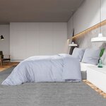 vidaXL Ensemble de housse de couette Gris 140x200 cm Microfibre légère