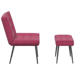 vidaXL Chaise de relaxation avec tabouret Bordeaux Velours