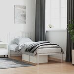 vidaXL Cadre de lit métal avec tête de lit blanc 80x200 cm