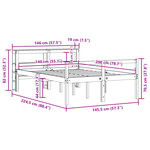 vidaXL Cadre de lit et tête de lit sans matelas cire marron 140x200 cm