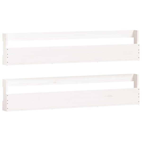 vidaXL Étagères à chaussures murales 2 Pièces Blanc 110x9x23cm Pin massif