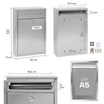 Boîte aux Lettres en Acier Inoxydable  Zaguán E5751  Avec Fente Arrière  Inox