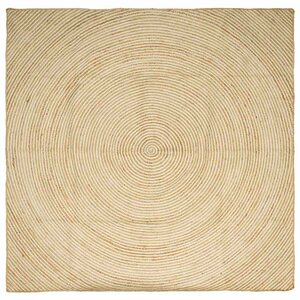 vidaXL Tapis Naturel et Blanc 200 x 200 cm Jute