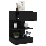 vidaXL Table de chevet Noir 40x35x65 cm Bois d’ingénierie