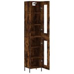 vidaXL Buffet haut Chêne fumé 34 5x34x180 cm Bois d'ingénierie